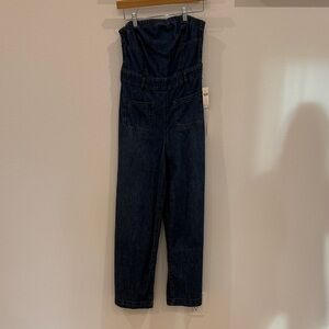 Pilcro Dark Blue Cropped Jumpsuit
